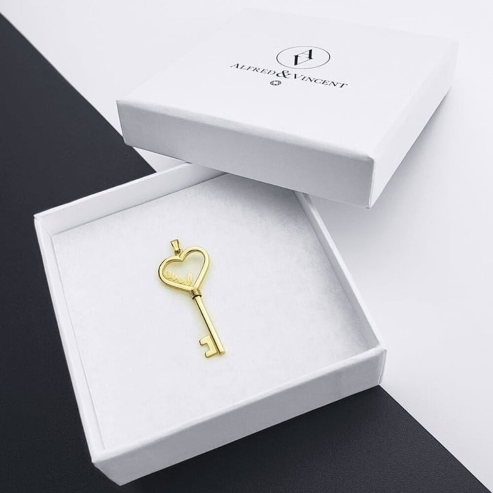 Heart & Cursive Script Love Promise Skeleton Key … - image 3